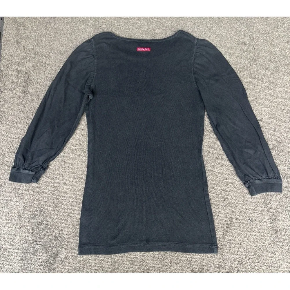 Hardtalk Sweater Women's Size Small Black Knit Crew Neck Long Sleeve Pullover